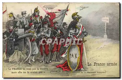 Cartes postales Militaria La France armee Paroles de Raymond Poincare