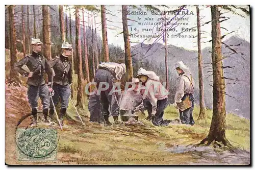 Cartes postales Militaria Armee francaise Chasseurs a pied