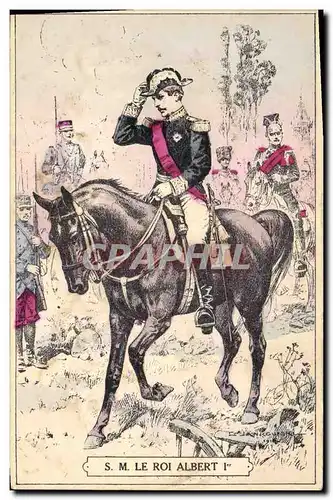 Cartes postales Militaria SM le roi Albert 1er
