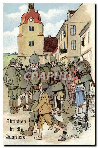 Cartes postales Militaria Abrucken in die Quartiere Enfants