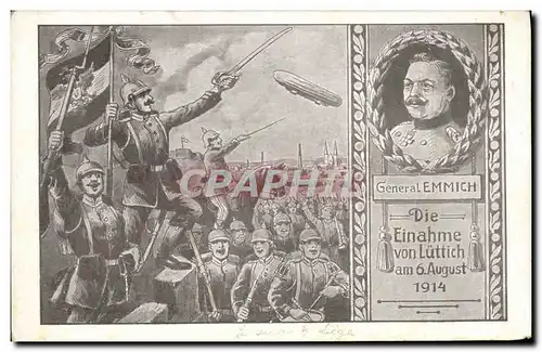 Cartes postales Militaria General Emmich Zeppelin Dirigeable