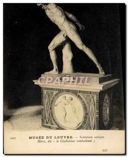 Cartes postales Paris Musee du Louvre Heros dit Le Gladiateur combattant
