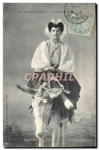 Cartes postales Folklore Les Sables d&#39Olonne La promenade a ane Mule