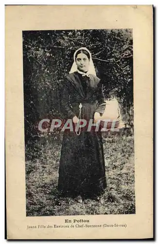 Cartes postales Folklore En Poitou Jeune fille des encirons de Chef Boutonne