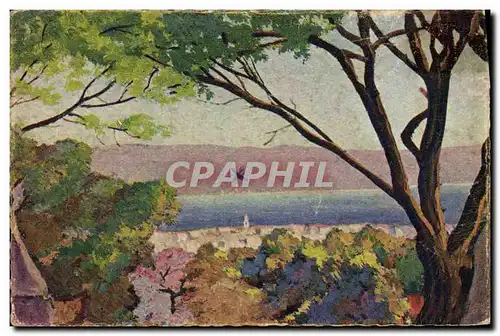 Cartes postales Fantaisie Illustrateur Saint Tropez Vue generale