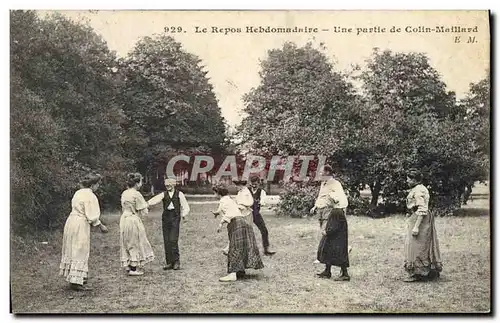 Cartes postales Le repos hebdomadaire Une partie de Colin Maillard