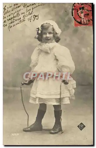Cartes postales Enfant Corde a sauter