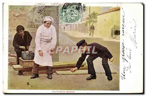 Cartes postales Enfants Une partie de Bouchon