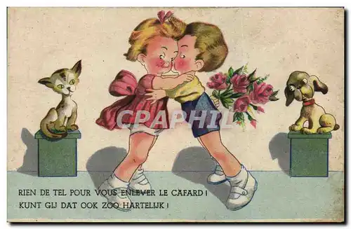 Cartes postales Fantaisie Illustrateur Enfants Chien