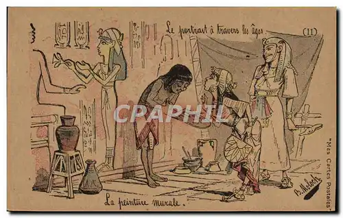 Cartes postales Fantaisie Illustrateur Le portrait a travers les ages La peinture murale Egypt Egypt