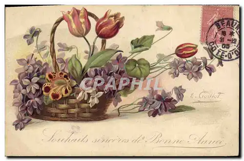 Cartes postales Fantaisie Fleurs