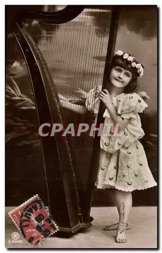 Cartes postales Enfant Harpe