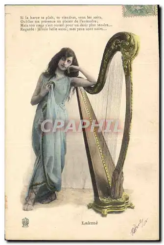 Cartes postales Femme Harpe Lakme