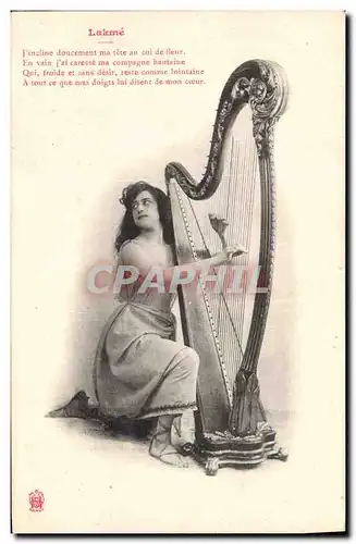 Cartes postales Femme Harpe Lakme