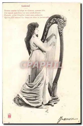 Cartes postales Femme Harpe Lakme