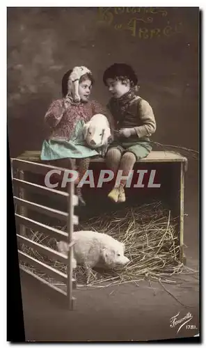 Cartes postales Cochon Porc Enfants