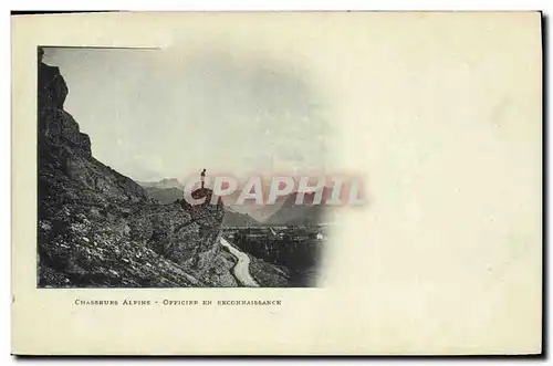 Cartes postales Militaria Chasseurs Alpins Officier en reconnaissance