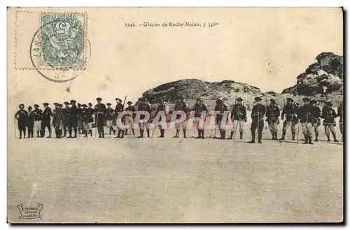 Cartes postales Militaria Chasseurs Alpins Glacier de Roche Melon