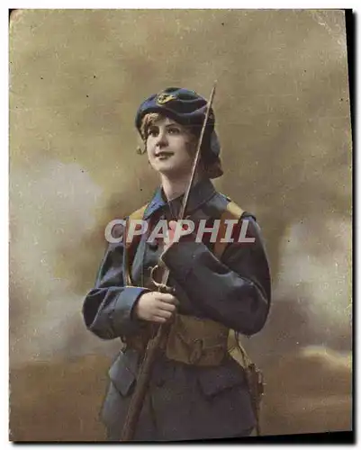 Ansichtskarte AK Militaria Chasseurs Alpins Femme