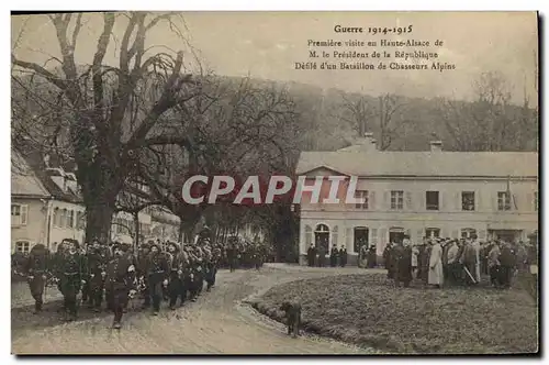 Ansichtskarte AK Militaria Chasseurs Alpins Premiere visite en Haute Alsace de M le President de la Republique De