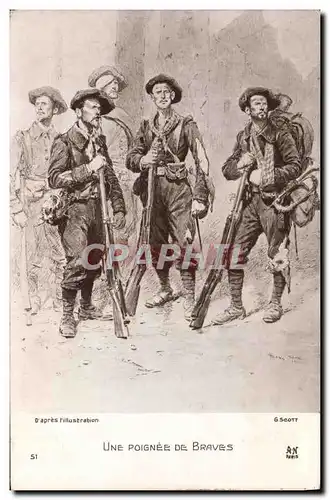 Ansichtskarte AK Militaria Chasseurs Alpins Une poignee de braves L&#39Illustration Scott