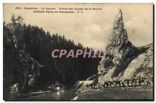 Ansichtskarte AK Militaria Chasseurs Alpins Dauphine Le Vercors Entree des Gorges de la Bourne Artillerie alpine