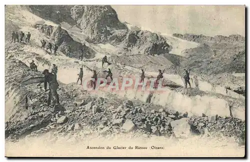 Cartes postales Militaria Chasseurs Alpins Ascension du glacier du Rateau Oisans Alpinisme