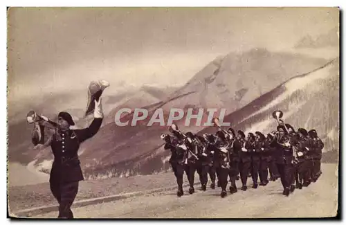 Cartes postales Militaria Chasseurs Alpins Fanfare