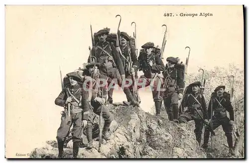Cartes postales Militaria Chasseurs Alpins Groupe alpin