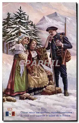 Cartes postales Militaria Chasseurs Alpins Alsace Lorraine