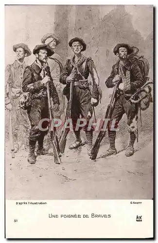 Cartes postales Militaria Chasseurs Alpins Une poignee de braves L&#39Illustration Scott