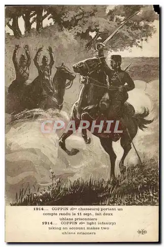 Cartes postales Militaria Coppin 6eme Chasseurs portant un compte rendu