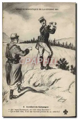 Cartes postales Militaria Accident de campagne