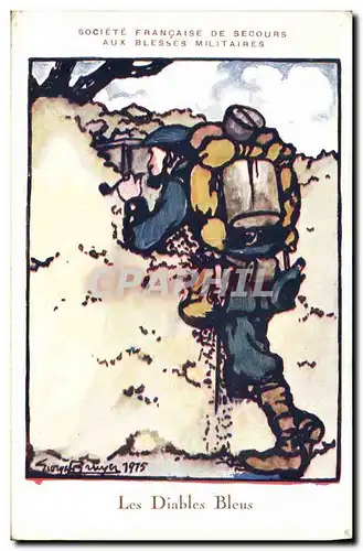 Cartes postales Militaria Les diables bleus Chasseurs Alpins