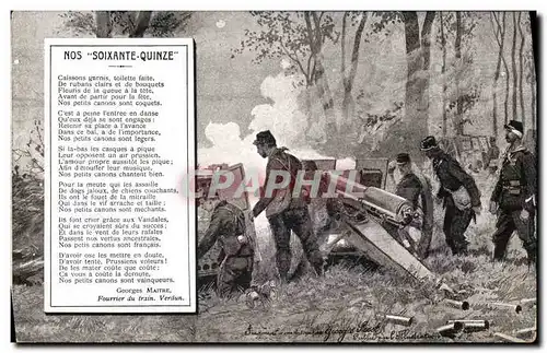 Cartes postales Militaria Nos soixante Quinze