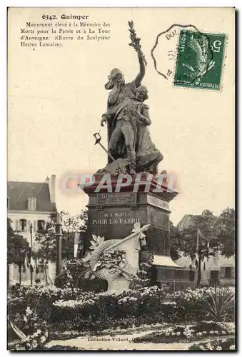 Cartes postales Quimper Monument eleve a la memoire des morts pour la patrie
