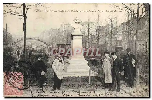 Cartes postales Paris Statue de Frederic Lemaitre Canal Saint Martin