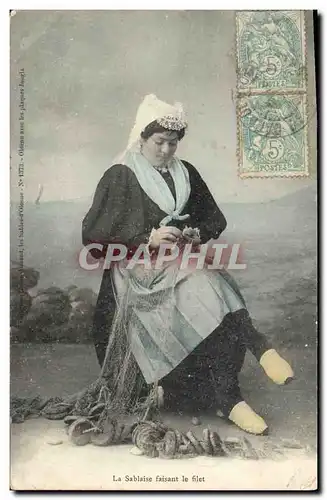 Cartes postales Folklore La Sablaise faisant le filet