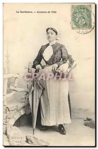 Cartes postales Folklore La Sarthoise Costume de ville