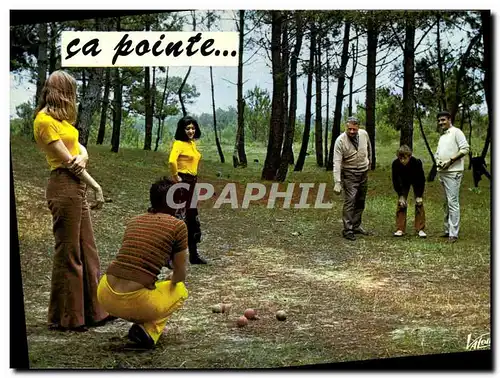 Cartes postales moderne Petanque Ca pointe