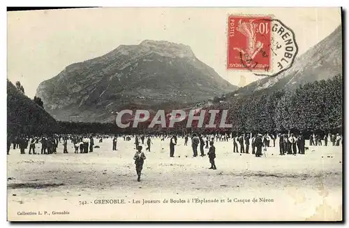 Ansichtskarte AK Petanque Grenoble Les joueurs de boules a l&#39esplanade et le Casque de Neron