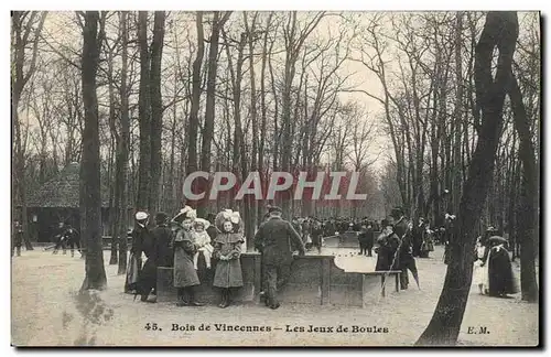 Cartes postales Petanque Vincennes Les jeux de boules