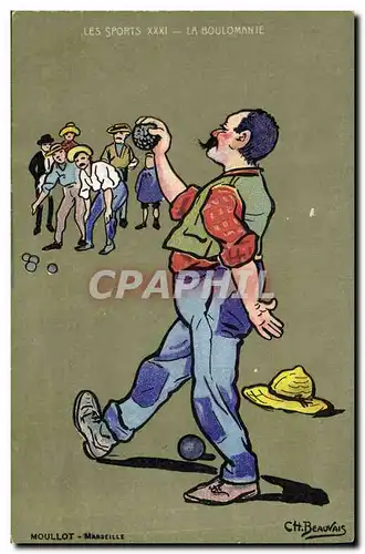 Cartes postales Petanque La boulomanie