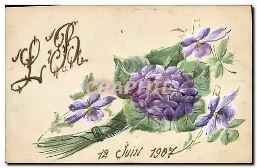 Cartes postales Fantaisie Fleurs (a la main)