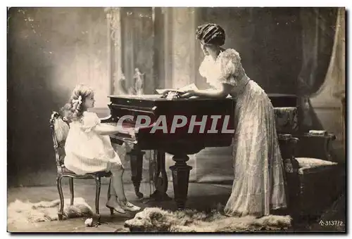 Ansichtskarte AK Femme Enfant Piano