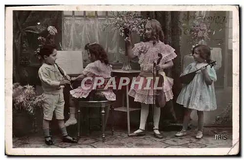 Cartes postales Enfants Violon Piano