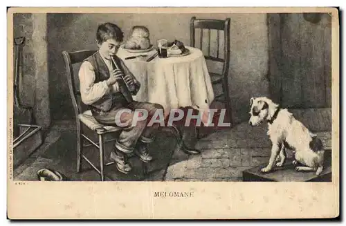 Ansichtskarte AK Enfant Melomane Chien