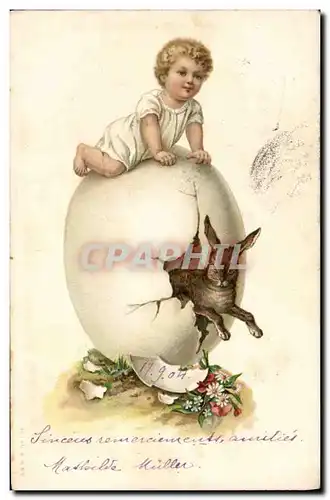 Cartes postales Lapin Lapins Enfant oeuf