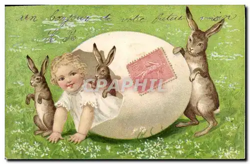 Cartes postales Lapin Lapins Enfant Oeuf