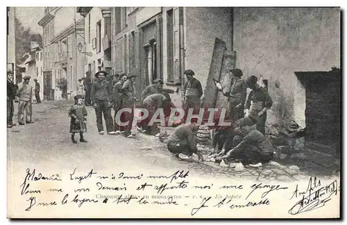 Ansichtskarte AK Militaria Chasseurs Alpins en manoeuvres En popote